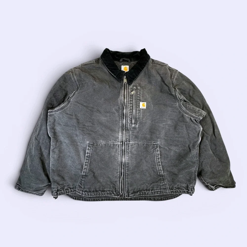 Carhartt Jacket Mens 2XL Black Full Swing Armstrong Sherpa Lined Cotton Duck